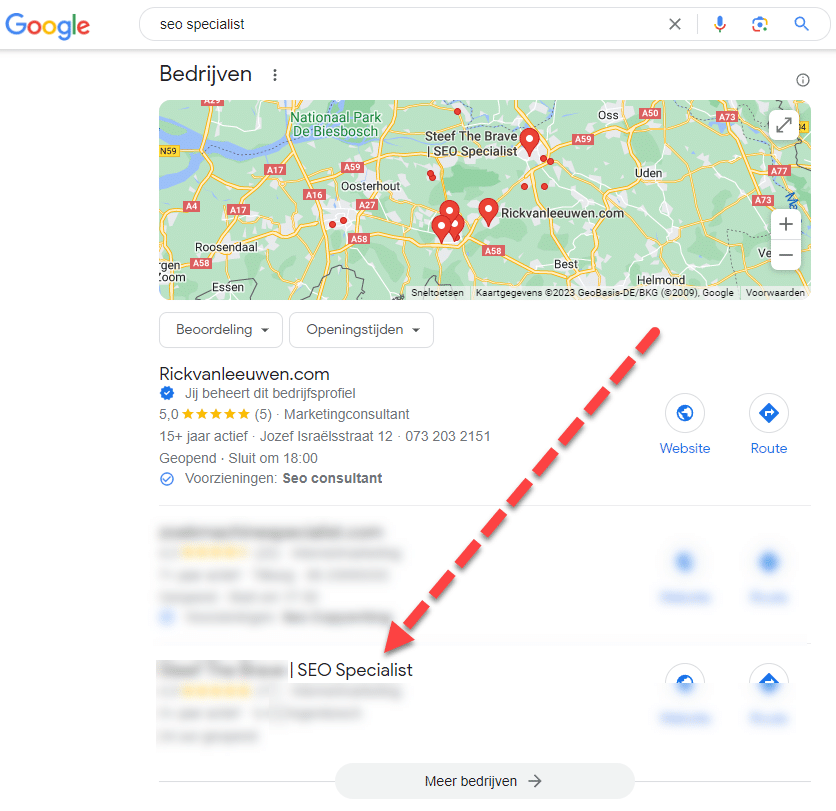 Keyword stuffing in Google Maps mag dat?